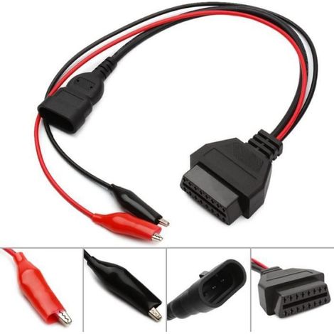 Pour Fiat 3Broches Alfa Lancia À 16 Broches OBDII OBD2 OBD-Ii Adaptateur De Connecteur Câble Auto Voiture OBD Pour Câble De (1/4)