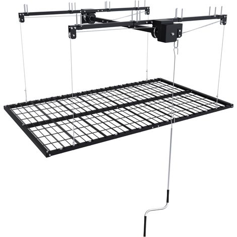 Étagère de plafond pour garage en acier avec système à manivelle, 136 kg