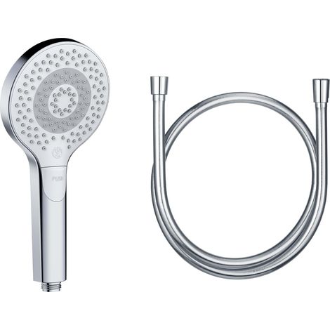 Douchette universale avec flexible, Ø11,7 cm avec 3 types de jets, douchette économisant l'eau en option (standard 15 l/m, option 9 l/min) flexible de douche 1,6 m (1/5)