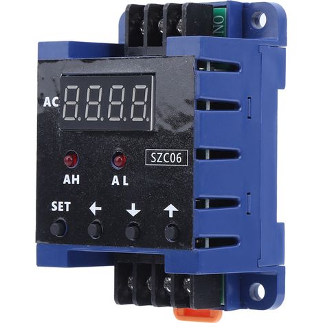 Ampèremètre numérique SZC06 DC8‑35V AC, plage de mesure 0,3‑50A, limite supérieure et inférieure, temporisation d'alarme, détection par relais (1/5)