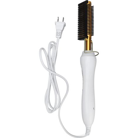 Peigne Électrique Chauffant Rapide, Double Tension, Sûr et Pratique pour Lissage de Cheveux - Idée Cadeau avec Prise US
