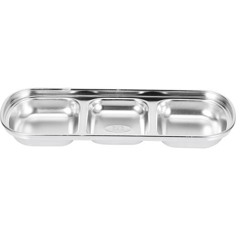 Bol Sauce Inox 3 Compartiments pour Condiments, Apéro et Snacks - Bol à Sauces Séparé pour Cuisine (1/5)