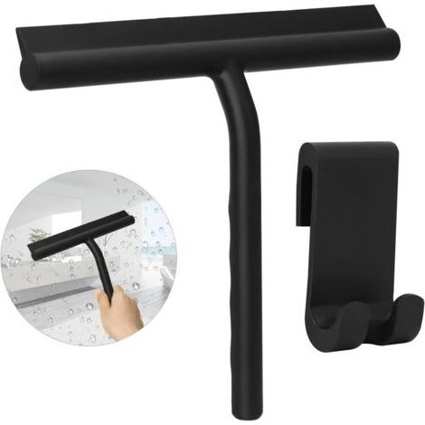 Pair Raclette de Douche, Raclette Douche Silicone, Raclette de Douche avec Crochet pour Nettoyer Douche, Salle de Bain, Cuisine, Vitres de Verre, Carrelage, Miroir, Fenêtres, Voitures (1/5)