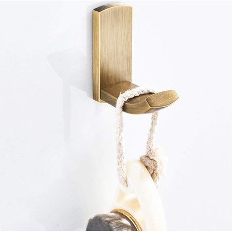 Paquete de 2 ganchos para baño, cepillos antiguos, ganchos decorativos de latón, colgadores para bañera, colgadores para paños de cocina, accesorios para el hogar, colgadores para puertas y paredes -  (1/5)