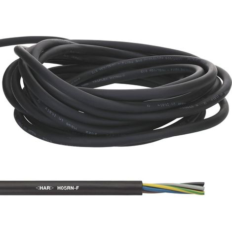 10 mètres Lapp 1600253 H05RN-F 3x1 mm² câble en caoutchouc flexible I résistant aux UV I robuste I résistant à l'huile I câble en caoutchouc fin 3G1 noir avec conducteur de protection pour appareils p (1/5)