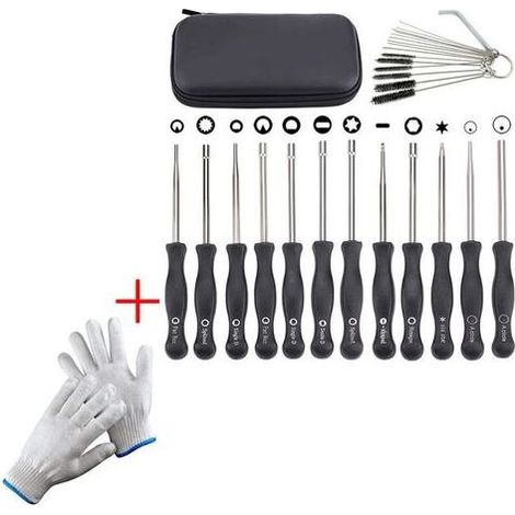 Lot de 12 Outils de réglage de carburateur avec Gants ,Tournevis acircle pour Petit Moteur 2 Temps pour Husqvarna pour STHIL pour débroussailleuse Echo tronçonneuse (1/5)