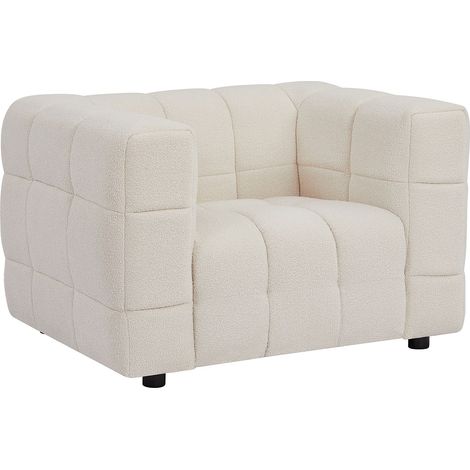 Fauteuil en tissu bouclette blanc ivoire LERICI de Pascal Morabito (1/4)
