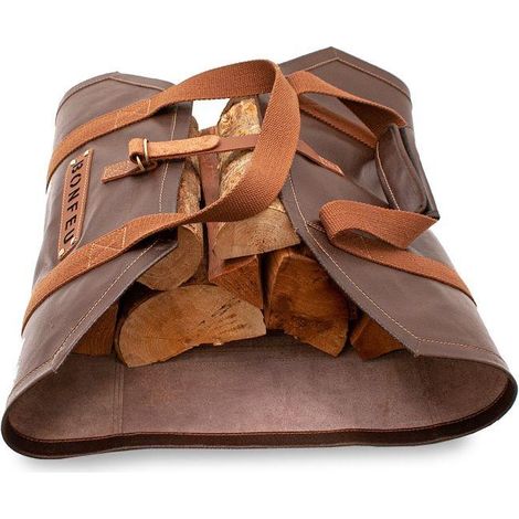 no-name Borsa per legna marrone in cuoio naturale 50x59 cm (1/3)