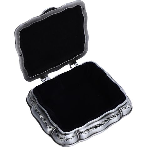 Vintage Luxury Jewelry Box, Classic Embossed Texture in Zinc Alloy, Rectangular Vintage Trinket Organizer for Home Decor (1/5)