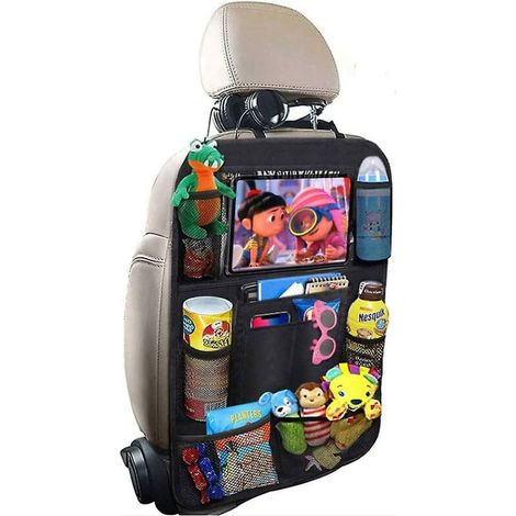Protecteur de dossier de voiture 1 pièce étanche siège arrière organisateur de siège de voiture coup de pied tapis protecteur économiseur de siège de voiture avec support de tablette Ipad (1/5)