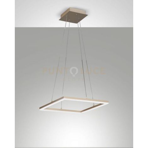 BARD SOSPENSIONE ORO OPACO L.42X42CM A LED  3000K - 39W - 3880 lm DIMMERABILE C/ACC.