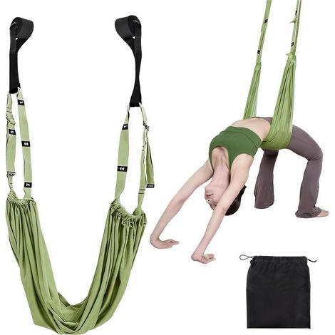 Sangle de Yoga Aérien, Hamac de Yoga Cadre Porte, Réglable Bande d'Exercice Pour Jambes, Tissu Aérien, pour Yoga, Danse, Ballet, Fitness et Pilates (1/5)