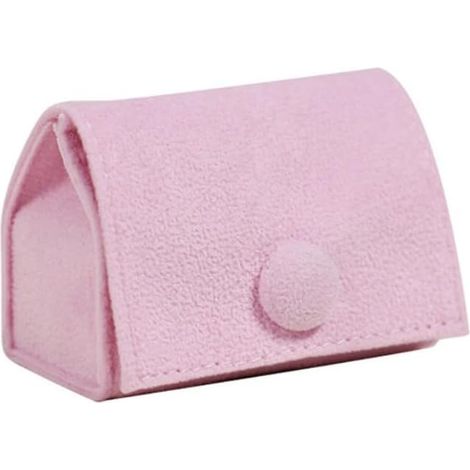 Boîte à bijoux simple en velours pour bagues et colliers - Multifonction - Rose (1/5)