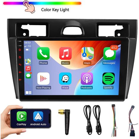 Pour Ford Fiesta MK5 VI 2002-2008 Autoradio Carplay Android Auto SWC AM Bluetooth USB
