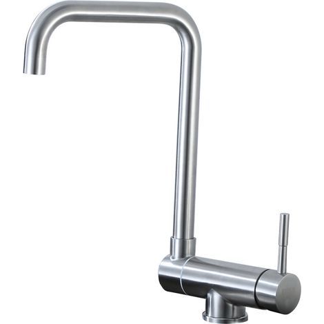 Grifo mezclador de cocina plegable giratorio de 720°, acero inoxidable 304, grifo mezclador de agua fría y caliente para fregadero de cocina, 335225 mm (1/4)