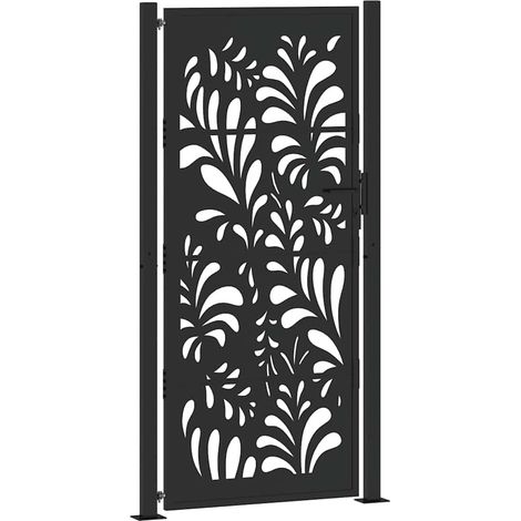 vidaXL Cancello da giardino nero 100x200 cm in acciaio design