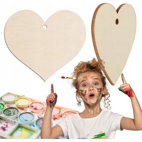 Cuore di legno con foro 1 pezzo Appendiabiti per finestrino auto 10 cm (1/5)