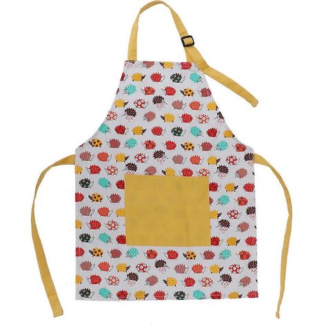 Tabliers en coton pour enfants, motif hérisson, peinture, tabliers pour enfants pour la cuisine et la pâtisserie (petite taille, hérisson) (1/2)