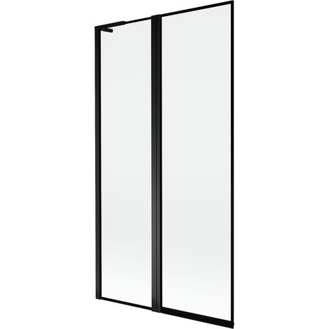 Mexen Mist L paroi de baignoire à 2 volets gauche 100 x 150 cm, cadre noir, noir - 8A9L-100-011-70-70-L (1/5)