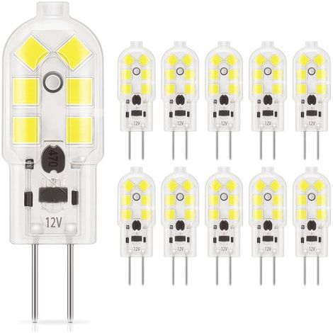 Ampoule LED G4 1.5W, lumière du jour 6000K, AC/DC 12V ampoules d'éclairage équivalent à 20W halogène, 180LM, non dimmable, parfait pour hotte et lustre, 10 Pièces (1/5)