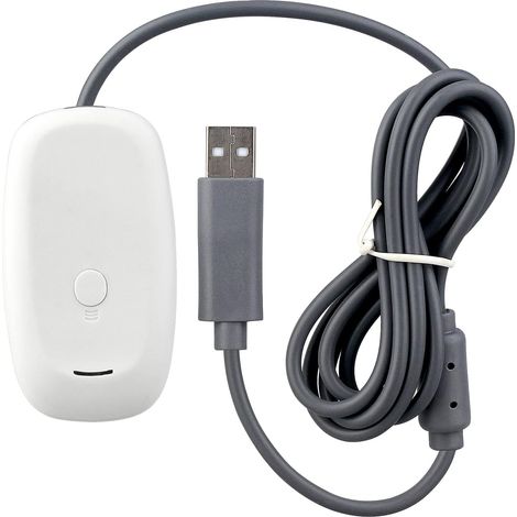 USB-Funkcontroller-Empfänger für Microsoft 360 Slim und Windows-PC-Laptops, weiß. (1/4)
