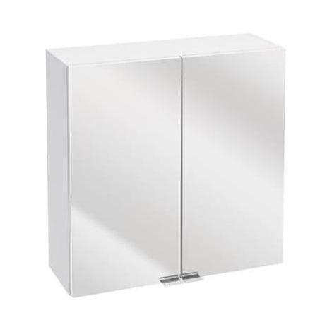 Armario de baño con espejo, colgante, blanco, 60 cm, Multi Glass