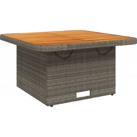 Gartentisch Grau 80x80x71 cm Poly Rattan und Akazienholz vidaXL