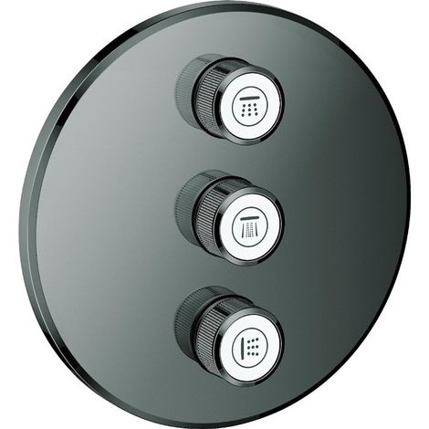 Grohe Grohtherm SmartControl Placa con triple llave de paso Anthracite, 29122A00