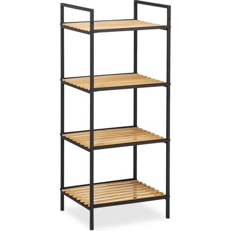 Estantería abierta de bambú 71 x 39 x 32,5 cm para libros y decoración diseño natural marrón 130007736 (1/5)