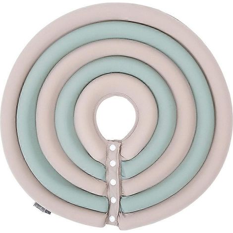 Leichtes, verstellbares Genesungshalsband für Hunde und Katzen - Größe XS, beige und grün, ideal für kleine, mittlere und große Tiere.