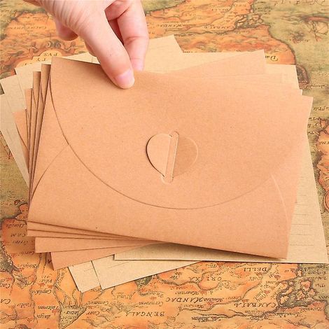 30pcs (17.5  11cm) Enveloppe En Papier  Lettre Circulaire Creative Love Papier Kraft Rtro Enveloppe Romantique Sac Carte Postale Lettre Dcorative (1/5)
