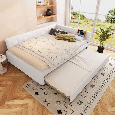 Letto Estraibile 140x200 cm con Bianco