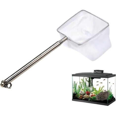 Mini Aquarium Landing Net with Extendable Stainless Steel Handle, Fine Square Soft Mesh for Aquariums and Small Ponds (8cm) (1/5)