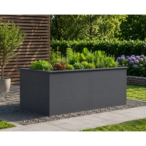 KGT Hochbeet UrbanGrow XL ECO-Line 199x99 cm Stahl anthrazit-grau (1/5)
