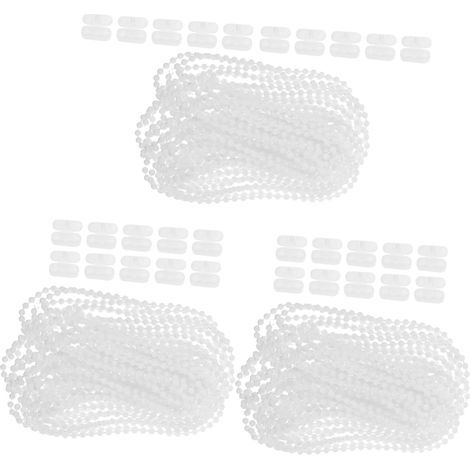 3 Pièces 10 Mètres de Chaîne de Store,Cordon pour Store à Enrouleur Vénitien Vertical avec 30 Pièces de Connecteur de Chaîne,Connecteurs de Chaîne en Plastique,pour Remplacement de Store Enrouleur - B (1/5)