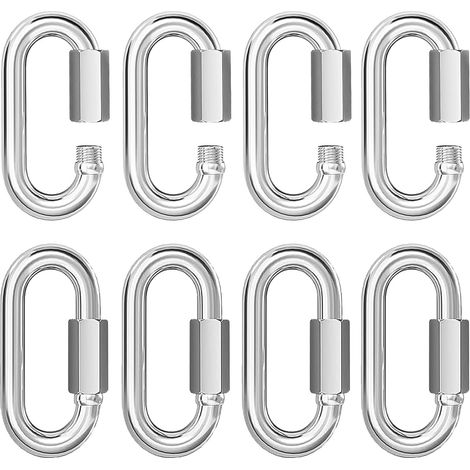 Piastra a sgancio rapido in acciaio inox 304 per impieghi gravosi, 1/4" (circa 0,6 cm), per il fissaggio di vele e attrezzature per ombrelloni, 8 pezzi