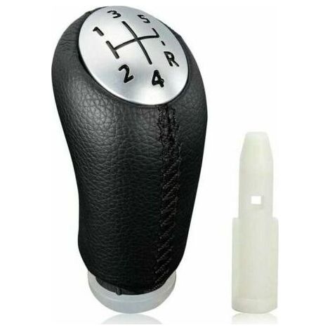 Pommeau de levier de vitesse en cuir noir – Adaptateur pour Renault Clio III 2005-09, Megane II, Laguna II – Installation facile (1/5)