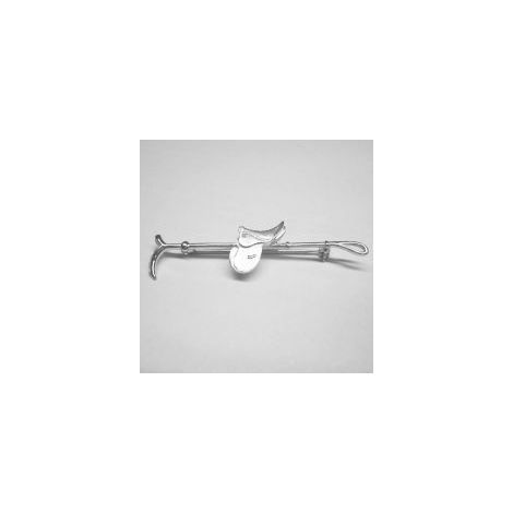 Handgefertigte Jagdpeitschenbrosche aus Sterlingsilber