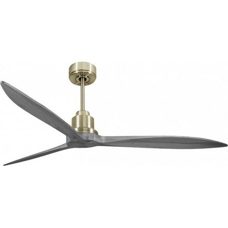 Tenerife - Super destratificateur et ventilateur DC 166 cm Laiton pales bois gris sans Lumière 30 à 60 m² (1/4)