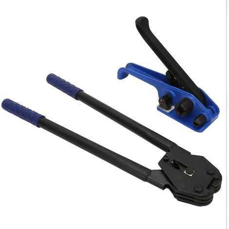 Tendeur de feuillard manuel bleu en acier, sertisseur, outil de cerclage, machine d'emballage (1/5)
