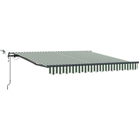 Maison Exclusive - Tenda retrattile Verde e Bianco 350 x 250 cm Poliestere (1/5)