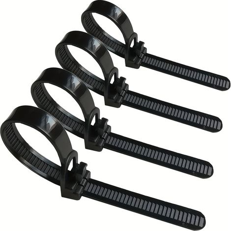 colliers de serrage en multi usages réutilisables × adaptés à l'agriculture et au bureau 200 mm 7,5 mm Nylon Noir (1/5)