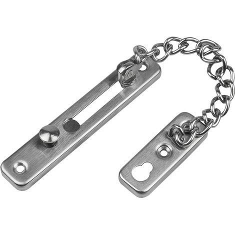 Chaîne de sécurité pour porte, verrou antivol, chaîne de porte en acier inoxydable, loquet pour porte coulissante avec 4 vis pour portes et fenêtres en bois (124,24 mm)