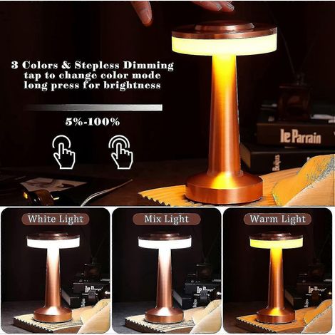 Touch Dimming Bedroom Bedside Lamp,Built-In USB Battery Port, for Bar & Dining Table Atmosphere (1/5)