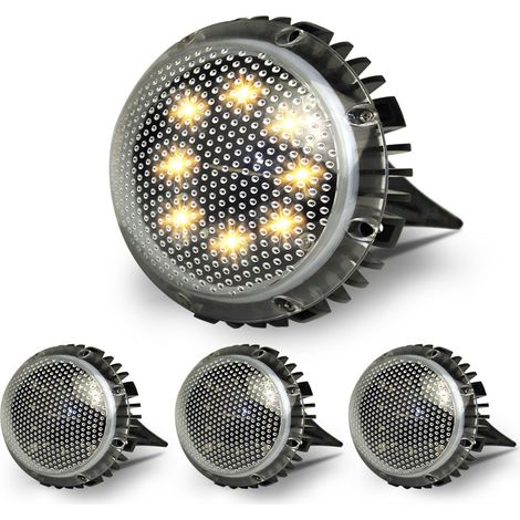 Lampadaires solaires LED pour allées de jardin, lampes disque extérieures (lot de 4) (1/4)