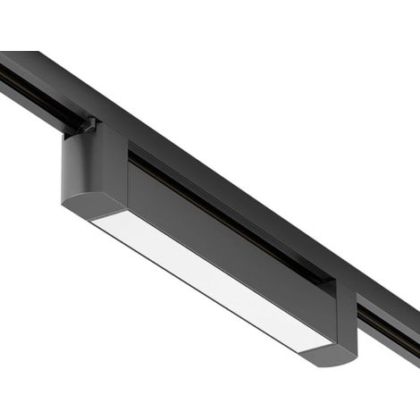 Éclairage sur Rail Linéaire Opaque Monophasé 20W 35cm Noir - Bla