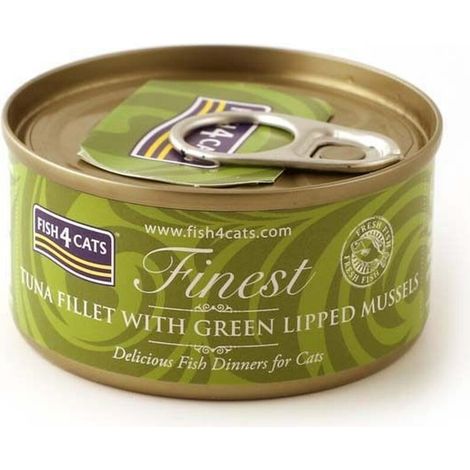 Fish4Cats - Filetti di tonno con cozze verdi - Cibo umido per gatti 70 g (1/2)