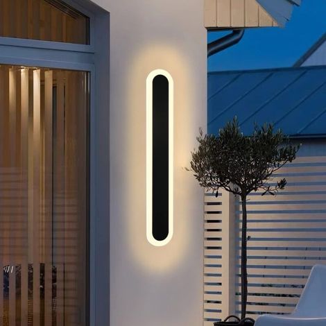 – Applique murale LED extérieure 50cm – Éclairage IP65 étanche – 21W 3000K noir en acrylique pour terrasses et jardins (1/5)