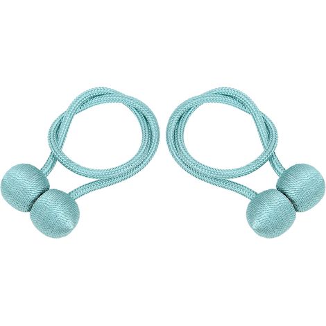 Lot de 2 embrasses magnétiques robustes pour rideaux, avec boucle de fixation, accessoires décoratifs pour fenêtres (bleu-vert) (1/5)