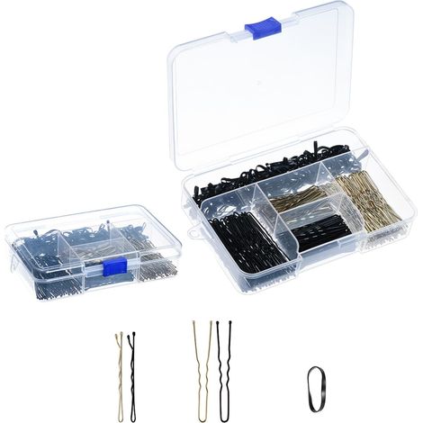 Ensemble de pinces à cheveux multi-usage avec épingle latérale en U et élastique pour différentes coiffures pour femmes et filles (1/5)